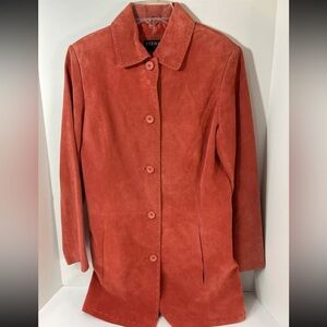 Bernardo Red Coral Genuine Suede Jacket